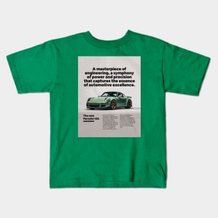 a masterpiece Porsche similar to 911 gt3 super car, green Kids T-Shirt